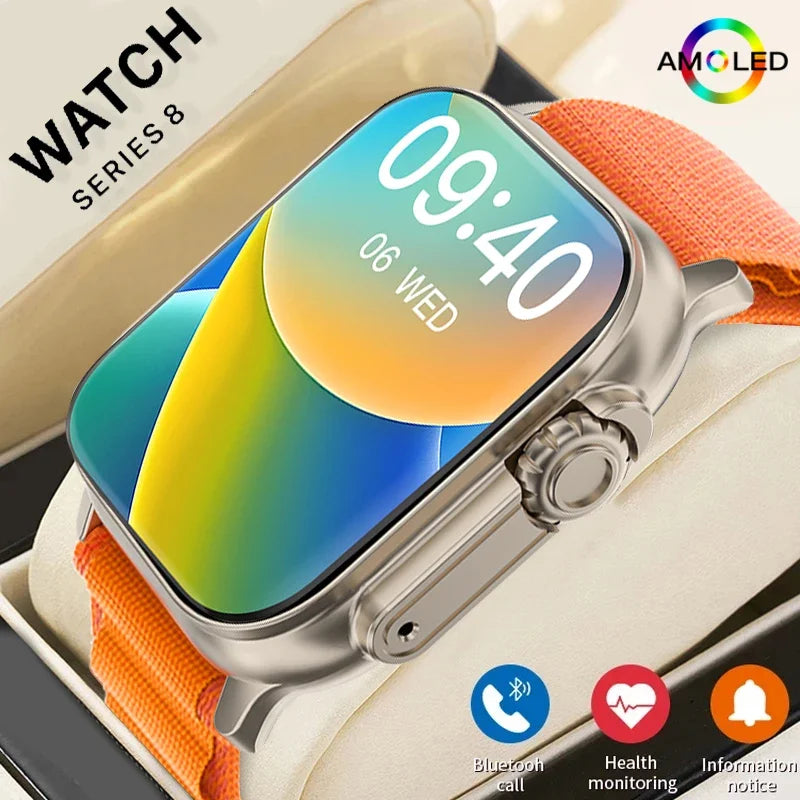 2024 T800 Ultra 2 Smart Watch Men 49mm Series 8 2.3 "AMOLED Screen NFC Compass Waterproof For Apple Watch IWO Ultra 8 Smartwatch